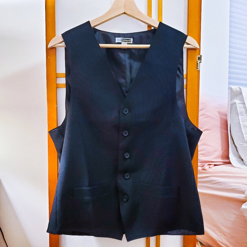 5-button, Black, Dress Vest
